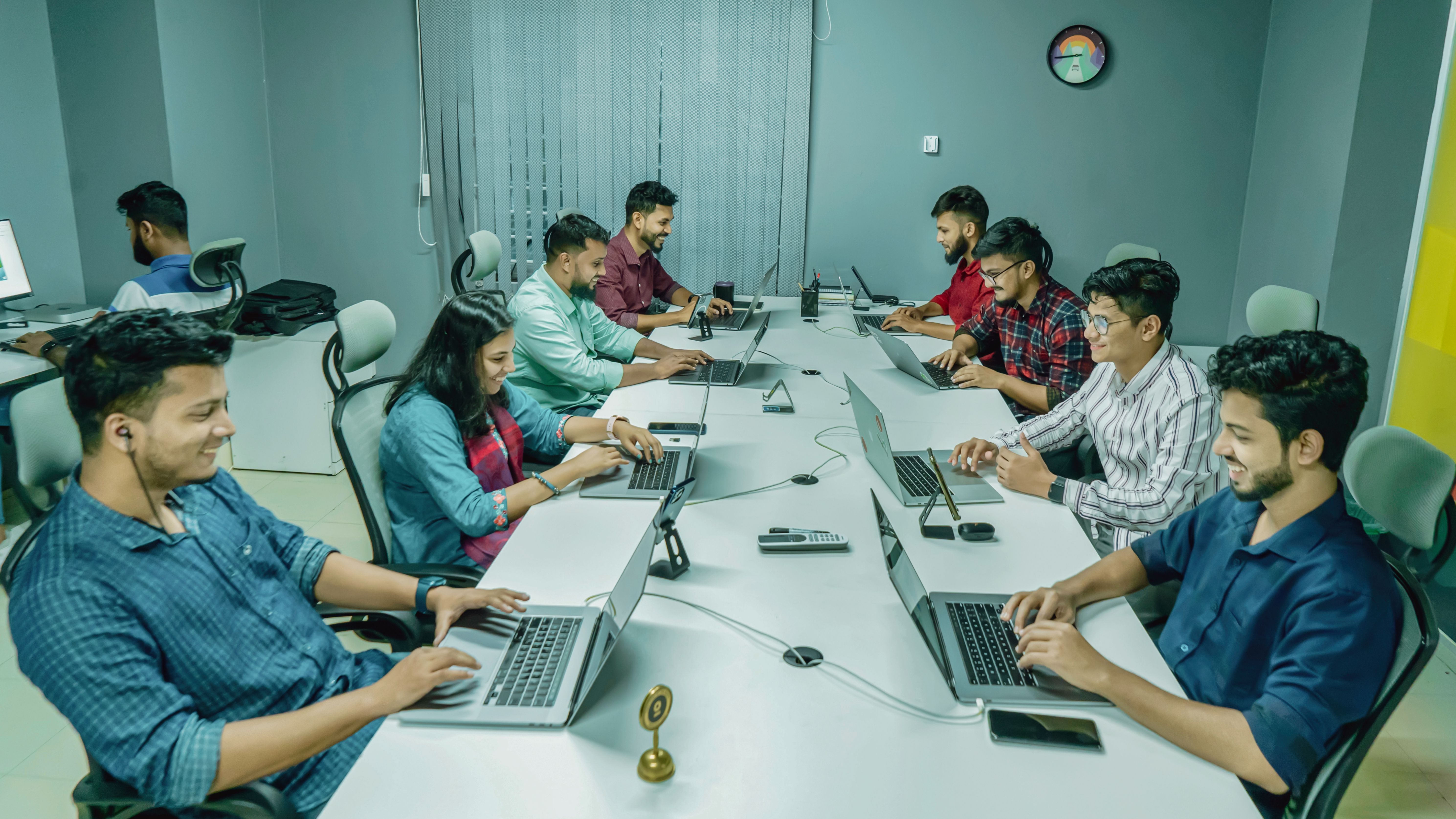 marketing team working in an office 