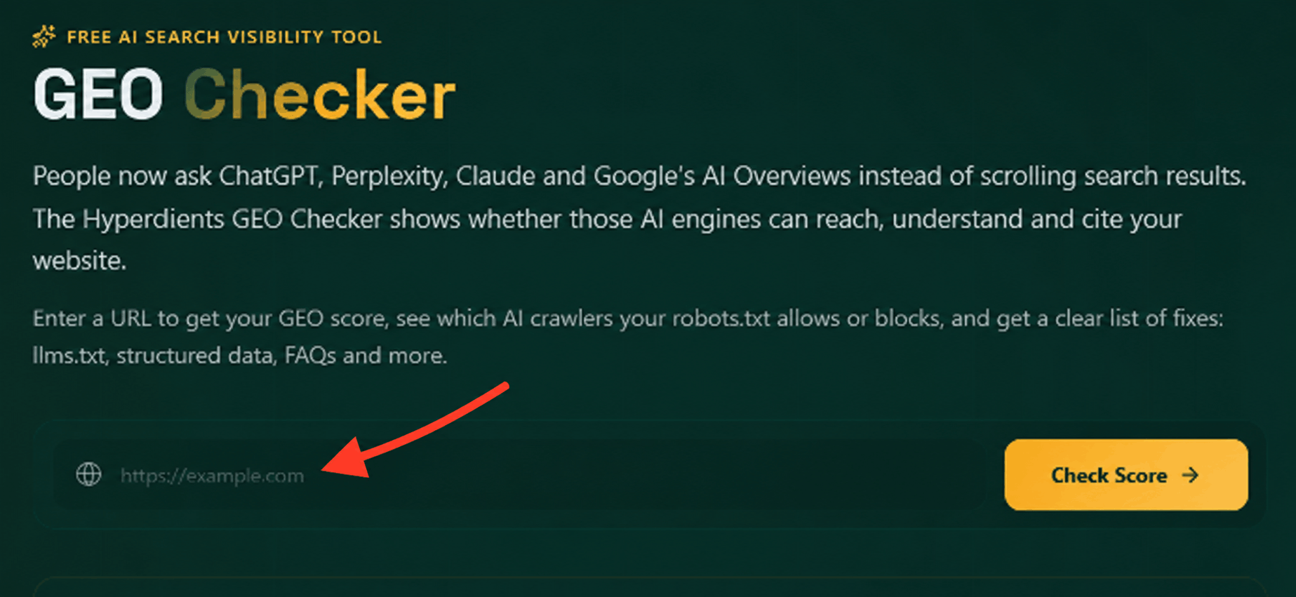 GEO score checker